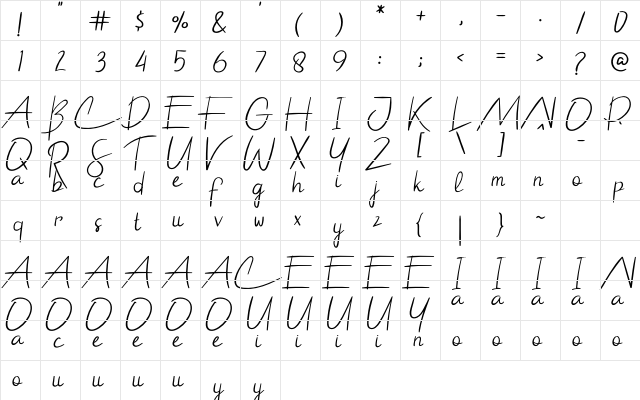 The Chief Regular  glyph index