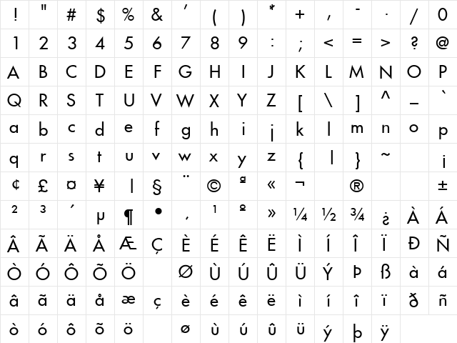 Loving 10 Regular  glyph index