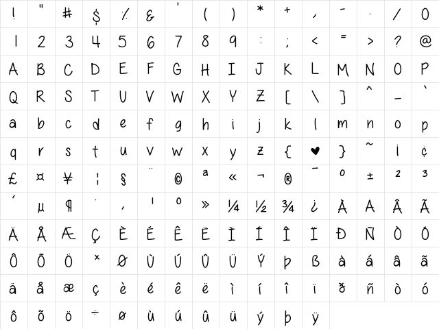 AllThingsPink ThingsPink  glyph index