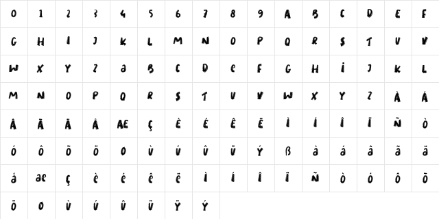 Tiger Wong Demo Regular  glyph index