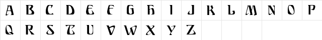 Ariosto Regular  glyph index