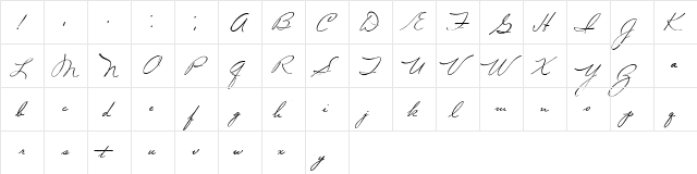 Volstead Regular  glyph index