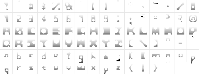 Toolego-Mirage Regular  glyph index