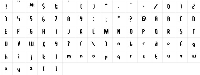 Let's Eat Regular  glyph index