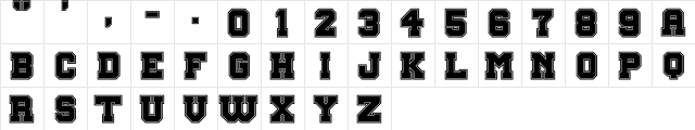 Big Campus Bold Regular  glyph index