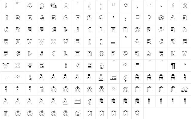 StopDOu1 Regular  glyph index