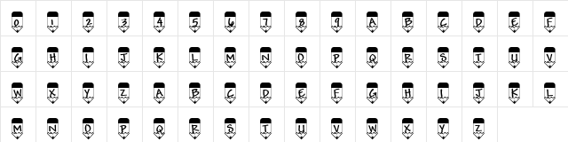 pf_pencil Regular  glyph index