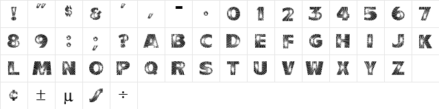 Smashing Regular  glyph index