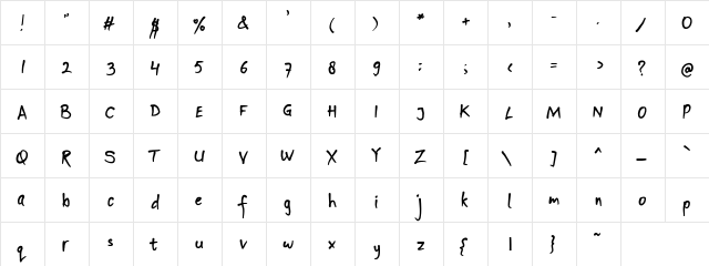 Tictic Play regular  glyph index