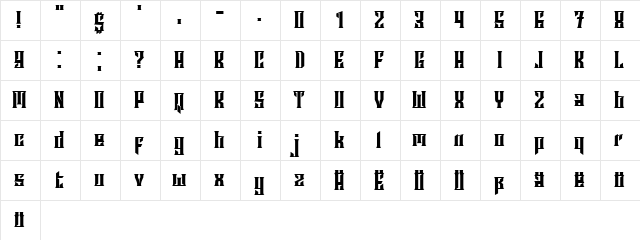 Archipelago Regular  glyph index