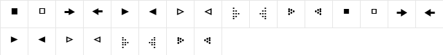 Officina Display ITC Bullets Regular  glyph index