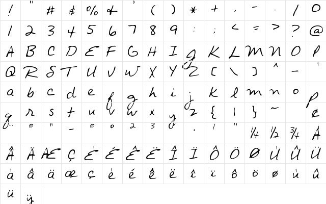 Avant que... Regular  glyph index