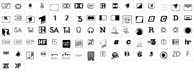 Linotype Audio Pi Regular  glyph index