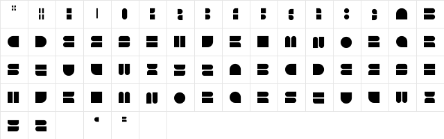 DS Thermos Regular  glyph index