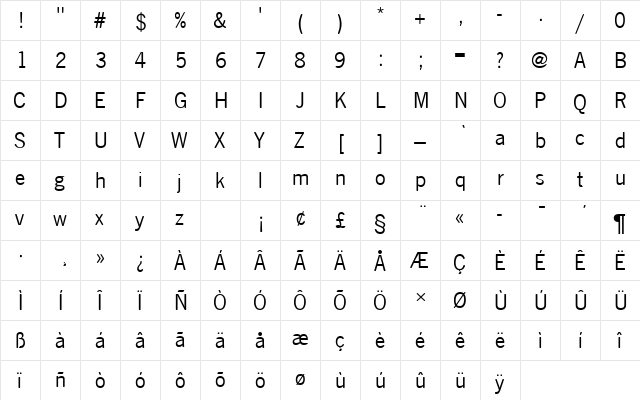 NewsGotTRegRo1 Regular  glyph index