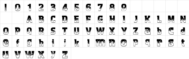 101! Flamage Regular  glyph index