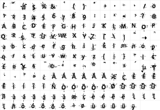 JesusLovesYourSister Regular  glyph index