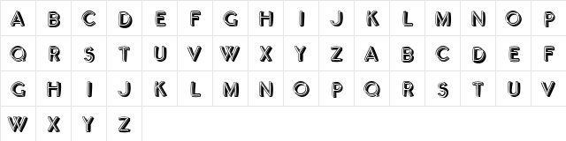 Luxury Regular  glyph index