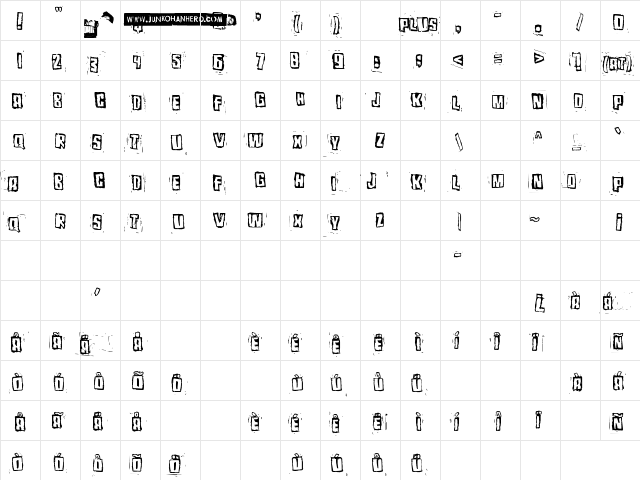 Pozothree Regular  glyph index