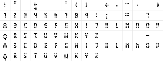 Peex Regular  glyph index