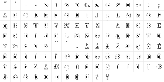 Le Pochoir Creux Regular  glyph index