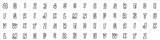 Brutality Regular  glyph index