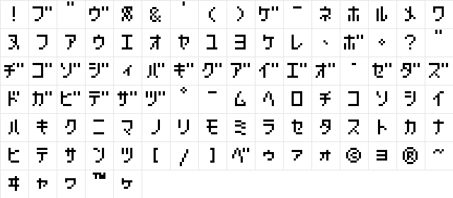 Hachipochi EightKt  glyph index