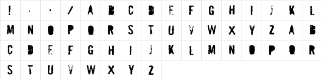 MailBomb Regular  glyph index