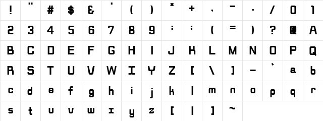 Rippen Bold  glyph index