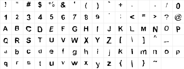 Whitch Regular  glyph index