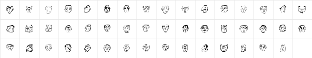 Ansigter Regular  glyph index