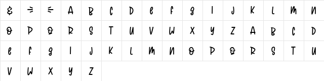 QUIRKYLAND Regular  glyph index