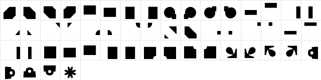 Eames Frames B Regular  glyph index