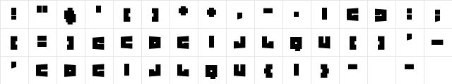 Texas Drop Regular  glyph index