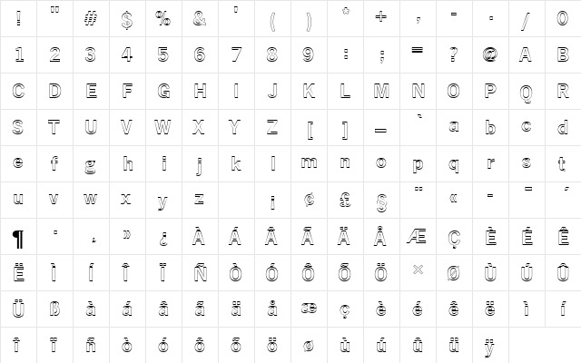 NewsGotTDemOu1 Regular  glyph index