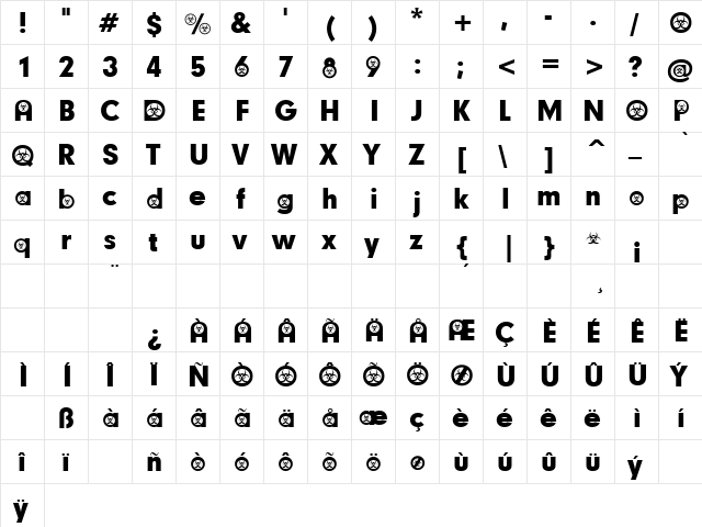 Biohazard Participants Regular  glyph index
