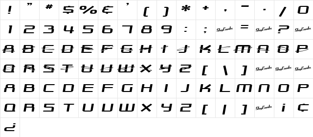 SF Outer Limits Extended Regular  glyph index