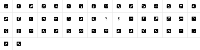 Vancouver2010 PictogramsWB Regular  glyph index