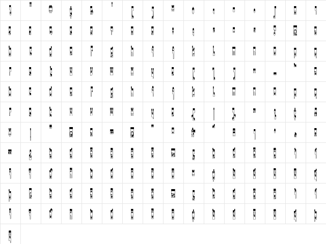 Darkside Regular  glyph index