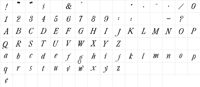 4 Master DNA Regular  glyph index