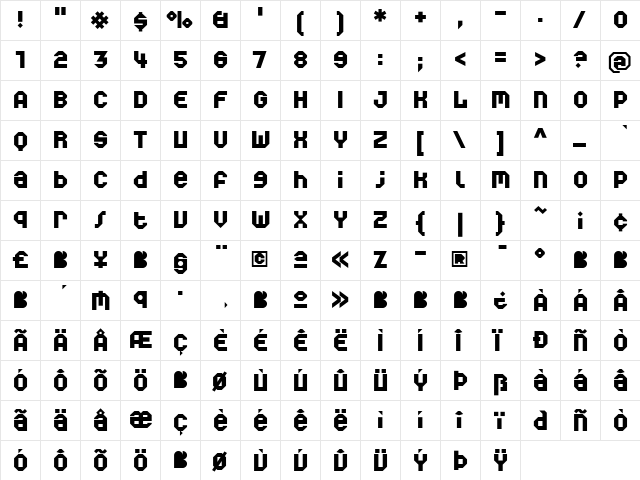 World Medium  glyph index