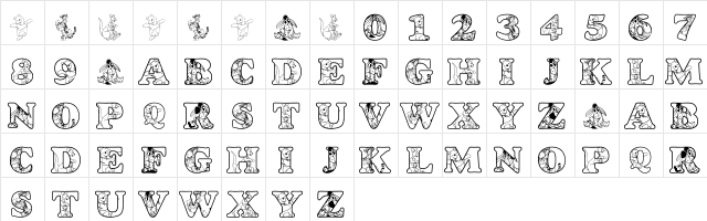 LMS Christophers Friends Regular  glyph index
