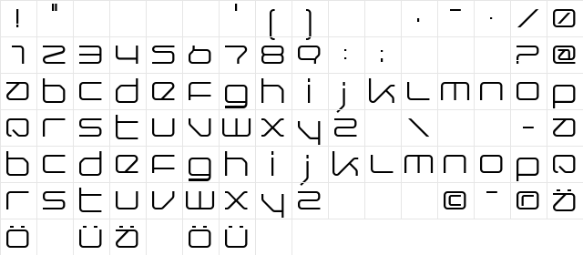 Querround Regular  glyph index