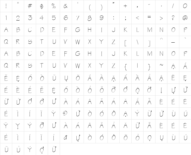 VI KiꮠTr&#56328 Regular  glyph index