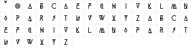 Munk5 Black Regular  glyph index