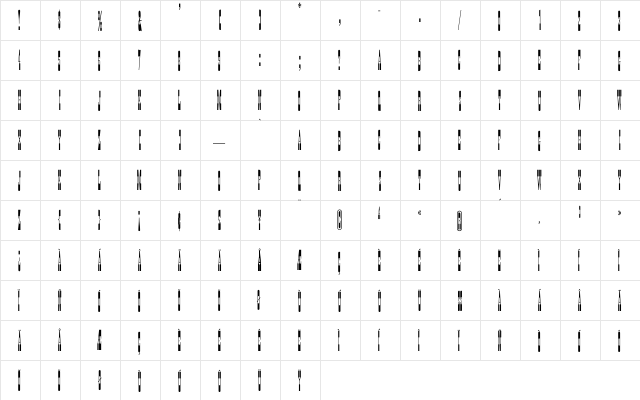 BigTopesa-Normal Regular  glyph index