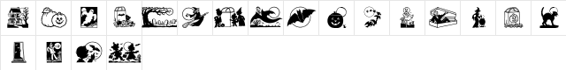 GE Happy Halloween Regular  glyph index