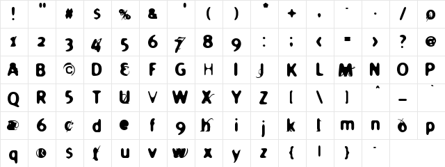 Holier Regular  glyph index