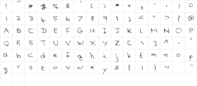 Saddle Regular  glyph index
