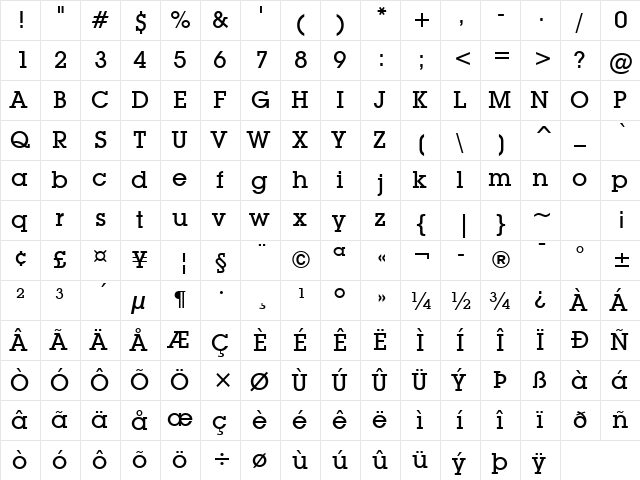 LubalGraph Md BT Medium  glyph index